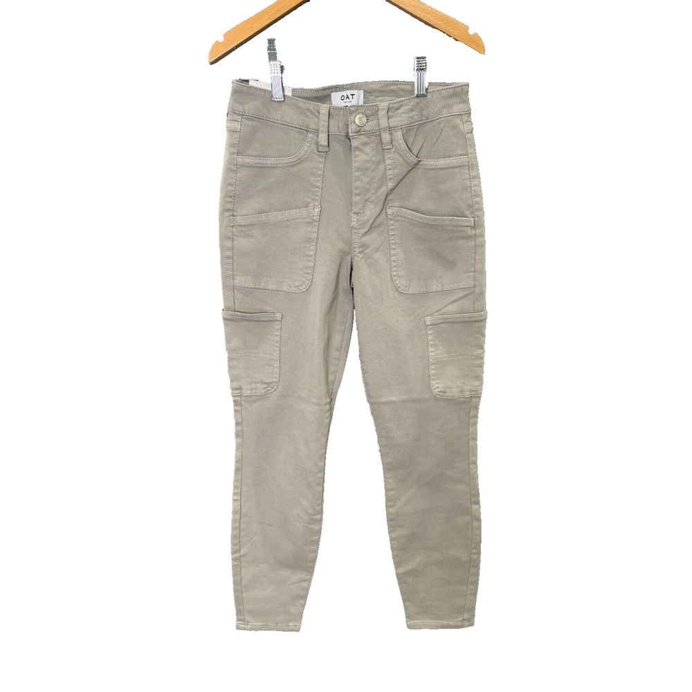 Womens Gray Mid Rise Skinny Ankle Pants Size 26‎ Stretch Casual Oat New York NWT
